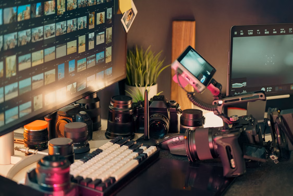 Professional color-calibrated editing studio